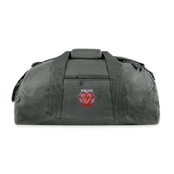 Heartbeat for Healing - Recycled Duffel Bag - charcoal - Front
