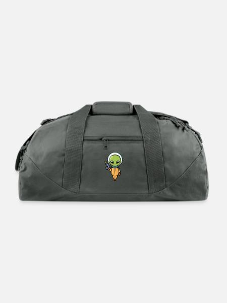 Alien holding laser - Recycled Duffel Bag - charcoal