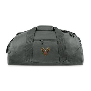 The bald eagle is a significant symbol in the Unit - Recycled Duffel Bag - charcoal - Front