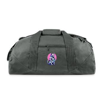 Cyberpunk Blade Cat - Recycled Duffel Bag - charcoal - Front
