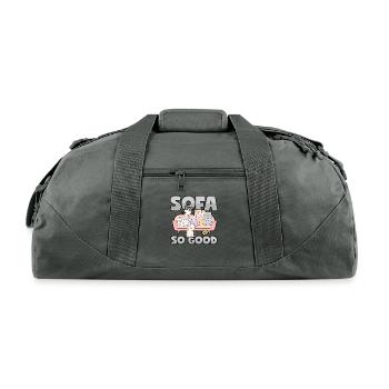 Cats On Sofa So Far So Good - Recycled Duffel Bag - charcoal - Front