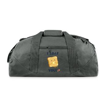 I Loaf You Loaf Of Bread - Recycled Duffel Bag - charcoal - Front