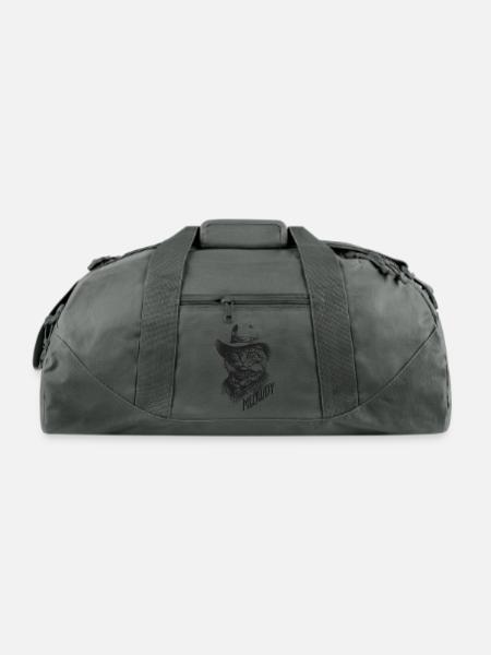 Meowdy cowboy cat - Recycled Duffel Bag - charcoal