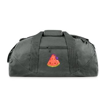 Musical Watermelon Slice - Recycled Duffel Bag - charcoal - Front