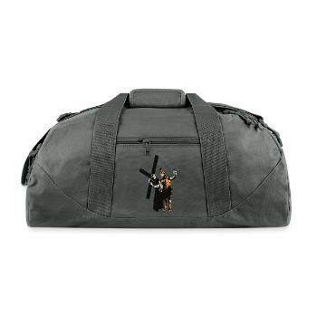 Selfie with Jesus - Recycled Duffel Bag - charcoal - Front