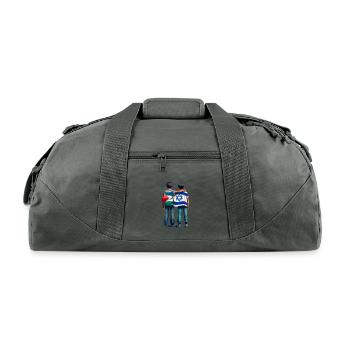 Love heals all - Recycled Duffel Bag - charcoal - Front
