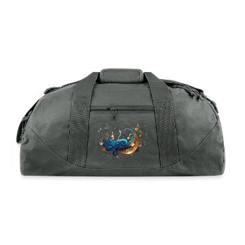 Celestial Music Waves: Abstract Notes and Flow - Recycled Duffel Bag - charcoal - Front