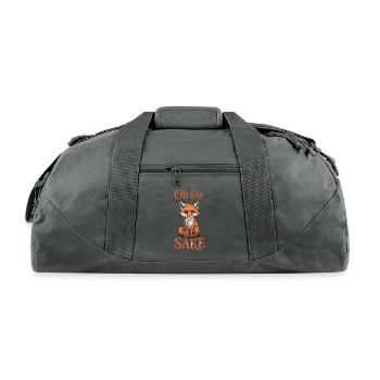 Oh For Fox Sake - Recycled Duffel Bag - charcoal - Front