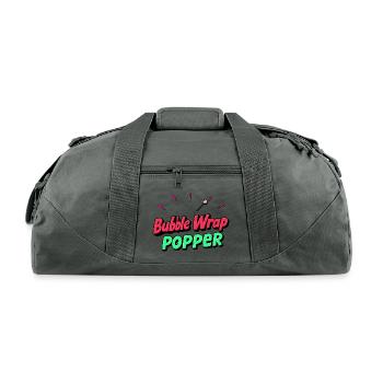 Bubble Wrap Popper - Recycled Duffel Bag - charcoal - Front