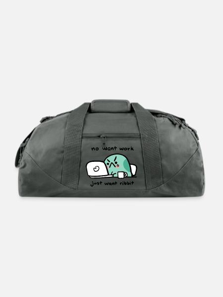 No Want Work - Recycled Duffel Bag - charcoal