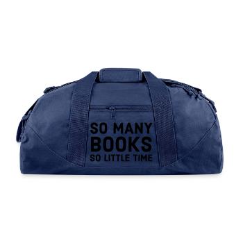 so many books so little time - Recycled Duffel Bag - navy - Front