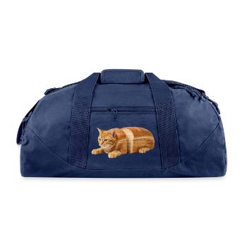 Loaf Cat: Breadloaf Feline Art - Recycled Duffel Bag - navy - Front