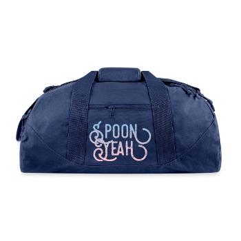 Spoon Yeah Sexy and Fun Loving Design - Recycled Duffel Bag - navy - Front