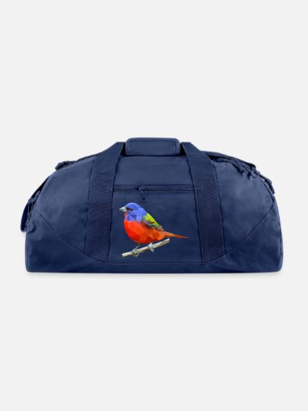 lowpoly painted bunting bird - Recycled Duffel Bag - navy