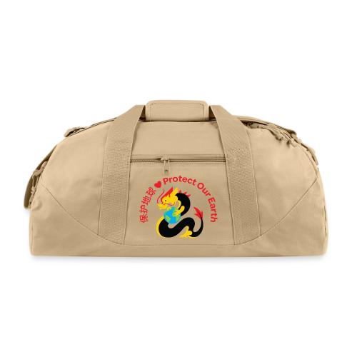 Kindness Dragon with Earth - Red - Recycled Duffel Bag
