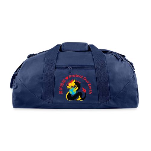 Kindness Dragon with Earth - Red - Recycled Duffel Bag