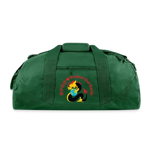Kindness Dragon with Earth - Red - Recycled Duffel Bag