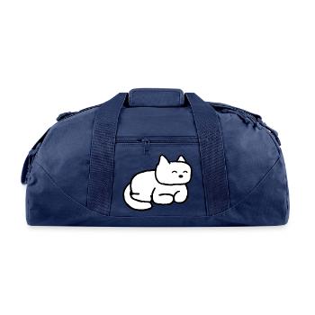 My "fantastic" cat. Loaf pose - Recycled Duffel Bag - navy - Front