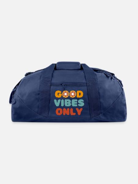 Bubble Font Typography - Recycled Duffel Bag - navy
