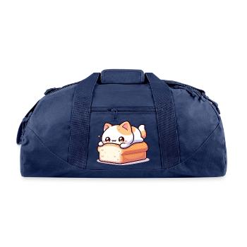 Bread Loaf Cat - Recycled Duffel Bag - navy - Front