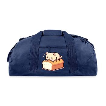 Giant Loaf Shokupan Cat - Recycled Duffel Bag - navy - Front