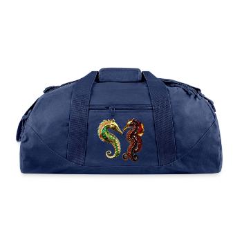 Sea Horses Unique Design - Recycled Duffel Bag - navy - Front