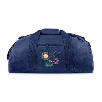 Time to Let Go | Dandelion Seed Art - Recycled Duffel Bag - navy - Front