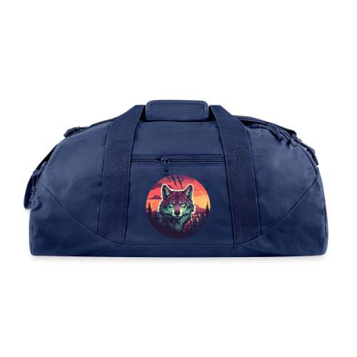 Colorful Wolf Stare - Recycled Duffel Bag