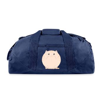 Sfurical round orange ginger tabby cat - Recycled Duffel Bag - navy - Front