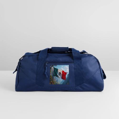 Mexican Flag in Mountain Nature Landscape - Recycled Duffel Bag