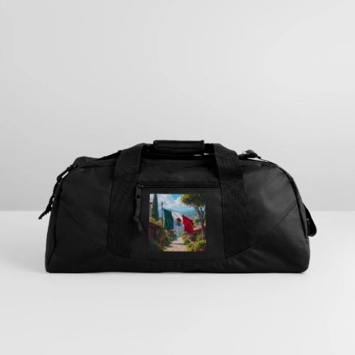 Mexican flag surrounded by nature and magic town - Recycled Duffel Bag