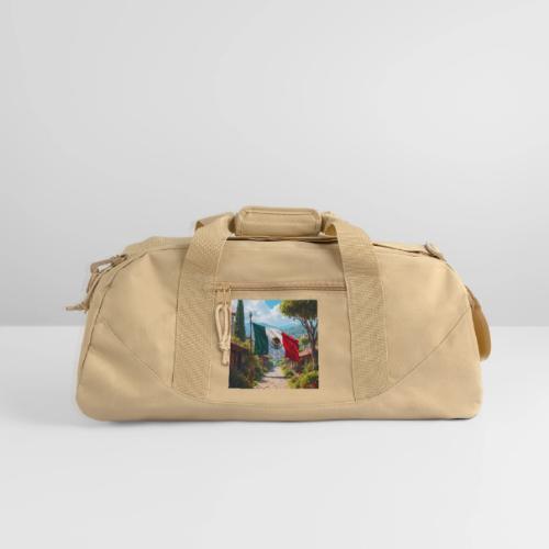 Mexican flag surrounded by nature and magic town - Recycled Duffel Bag