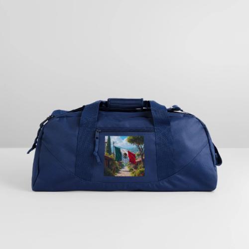 Mexican flag surrounded by nature and magic town - Recycled Duffel Bag