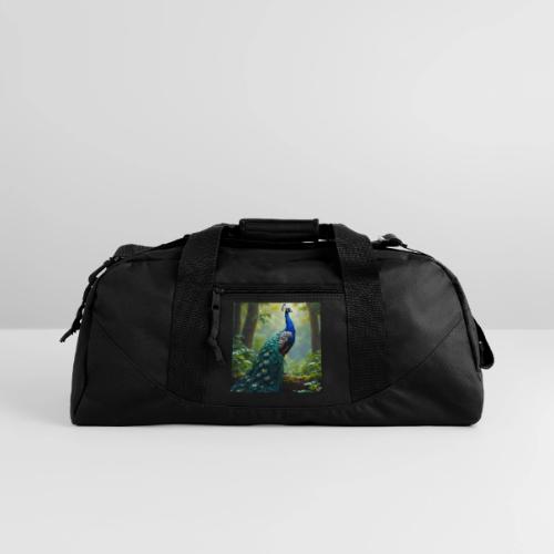 Majestic Peacock in Enchanted Forest - Recycled Duffel Bag