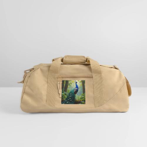 Majestic Peacock in Enchanted Forest - Recycled Duffel Bag