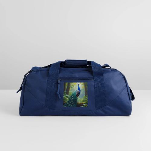 Majestic Peacock in Enchanted Forest - Recycled Duffel Bag