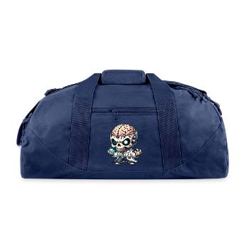 Zombie Scientist – Undead Brain Lab Genius - Recycled Duffel Bag - navy - Front