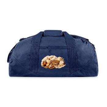 Cozy Rustic Hearth Night - Recycled Duffel Bag - navy - Front