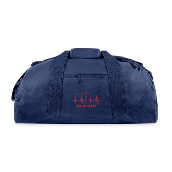 Jesus Heals - Recycled Duffel Bag - navy - Front