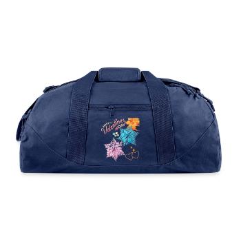 Valentines day loves till the very end - Recycled Duffel Bag - navy - Front