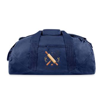 Baked with Love Kitchen Whimsy - Recycled Duffel Bag - navy - Front