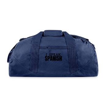 i speak SPANISH - Recycled Duffel Bag - navy - Front
