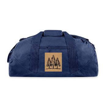 Skinny pine trees Pine forest gift for nature hike - Recycled Duffel Bag - navy - Front