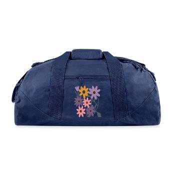 subtle bi pride flowers - Recycled Duffel Bag - navy - Front