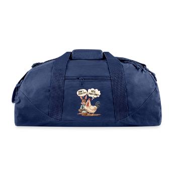 Can I kick It | Happy Easter Day - Recycled Duffel Bag - navy - Front
