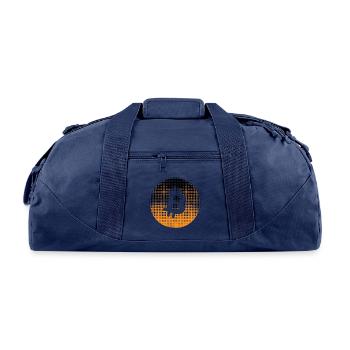 Bitcoin Logo - Halftone Effect Low-Vis version, v2 - Recycled Duffel Bag - navy - Front