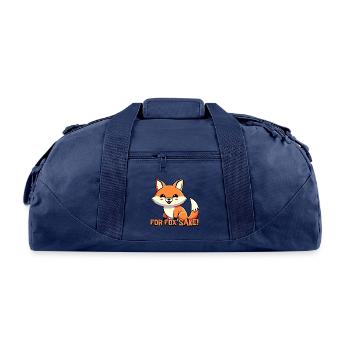 For Fox Sake. Cute Fox Cartoon! - Recycled Duffel Bag - navy - Front