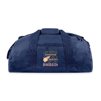 I Am Magical Unicorn Nail Tech - Recycled Duffel Bag - navy - Front