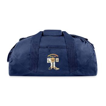 Professional Good Boy Golden Retriever - Recycled Duffel Bag - navy - Front