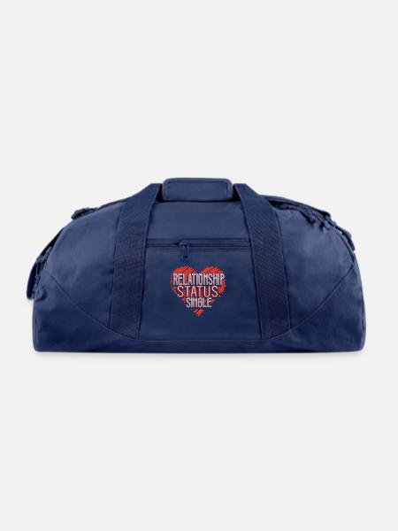 Relationship Status Valentine Funny Humor - Recycled Duffel Bag - navy